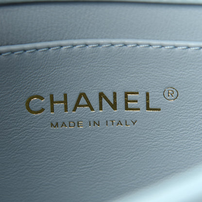 Chanel Lambskin Enamel Quilted Mini Pending CC Square Flap Light Blue 6 of 9