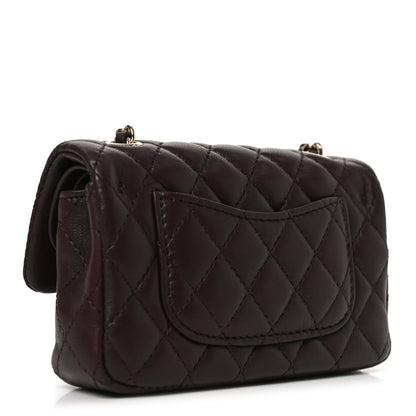 Chanel Lambskin Quilted Mini Double Flap With Hook Dark Brown 3 of 11