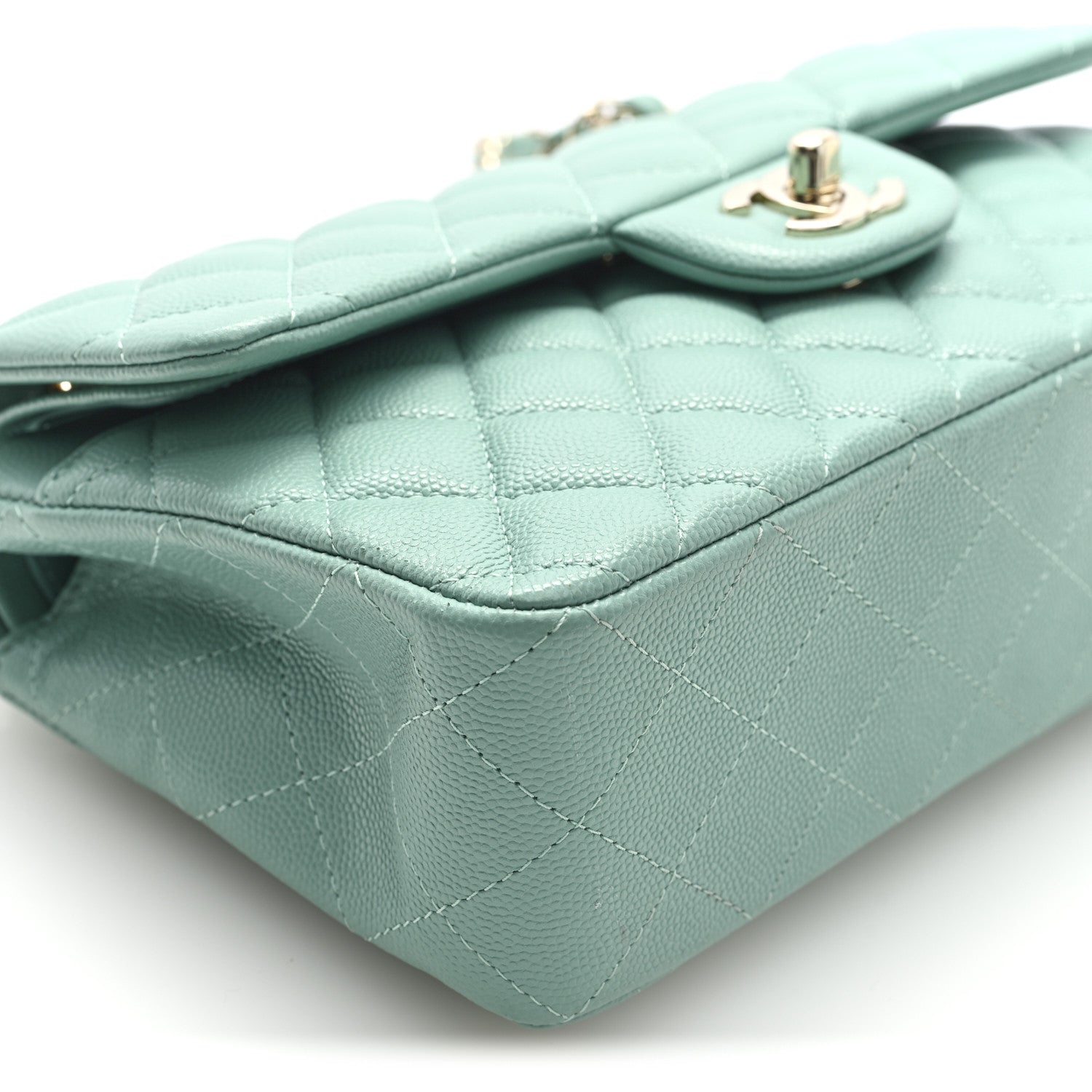 Chanel Caviar Quilted Small Double Flap Light Blue 9 of 10