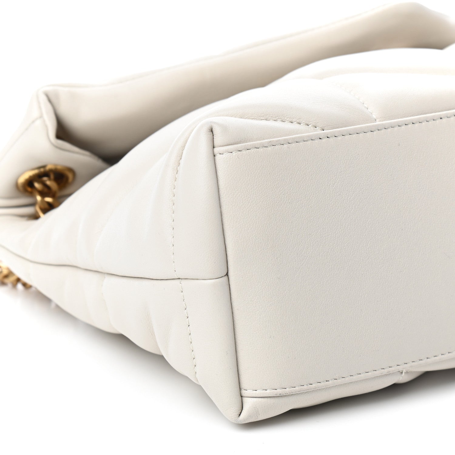 Saint Laurent Lambskin Quilted Small Loulou Puffer Monogram Chain Satchel Crema Soft 5 of 9