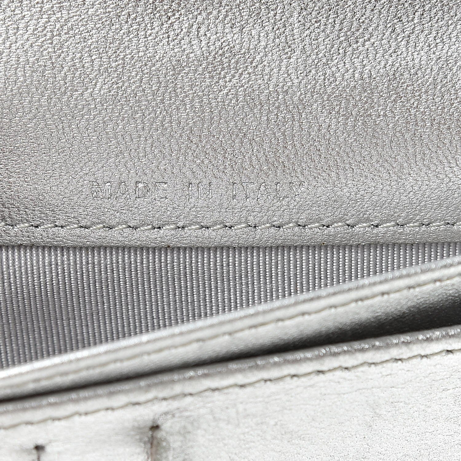Chanel Metallic Lambskin Quilted Zipped Pocket Wallet Silver 8 of 21