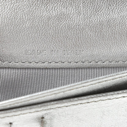 Chanel Metallic Lambskin Quilted Zipped Pocket Wallet Silver 8 of 21