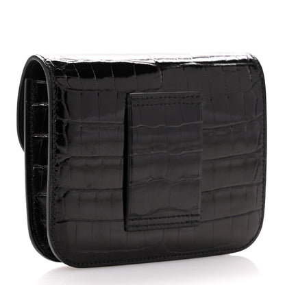 Hermes Shiny Alligator Constance Slim Wallet Black 4 of 10