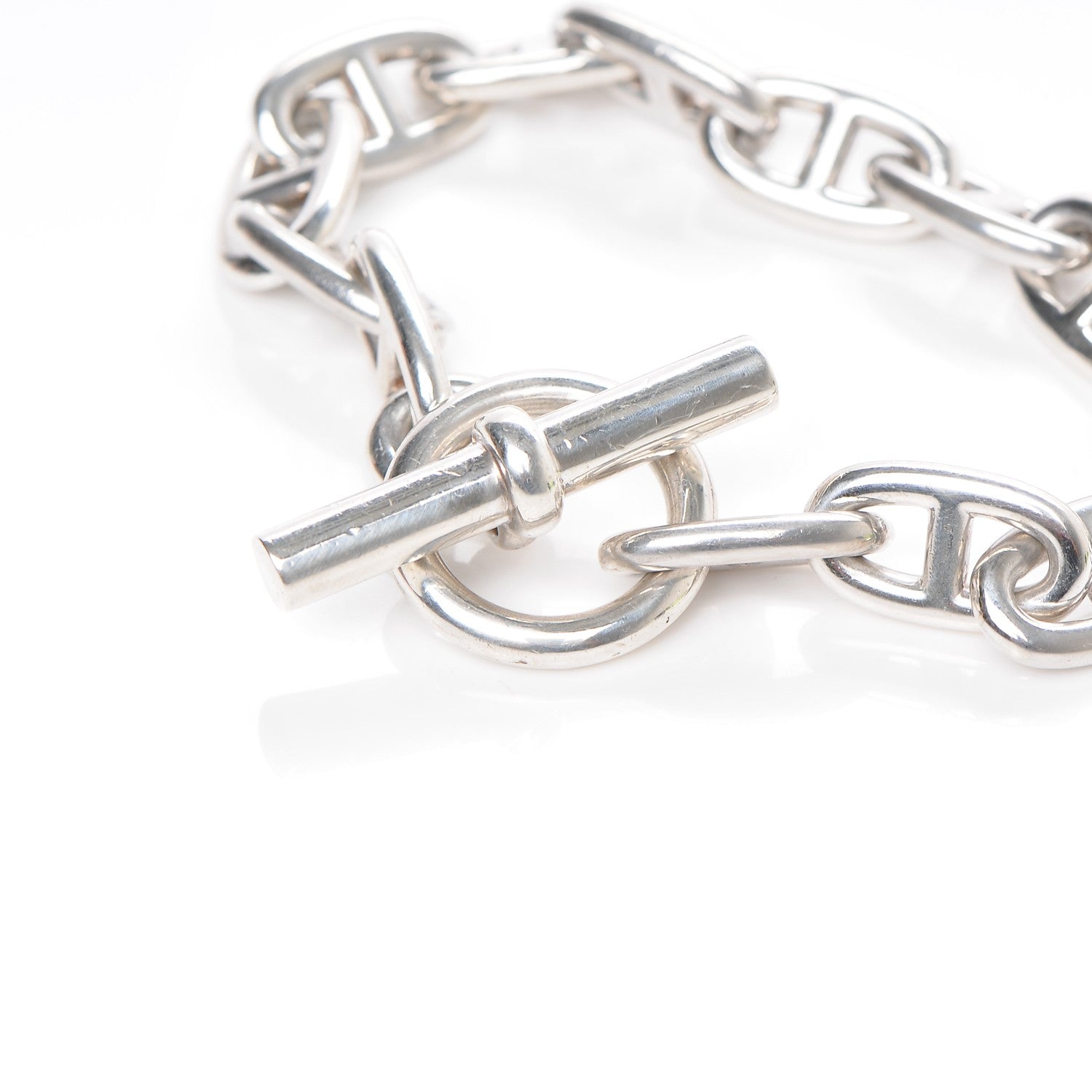 Hermes Sterling Silver GM Chaine d'Ancre Bracelet 14 4 of 6