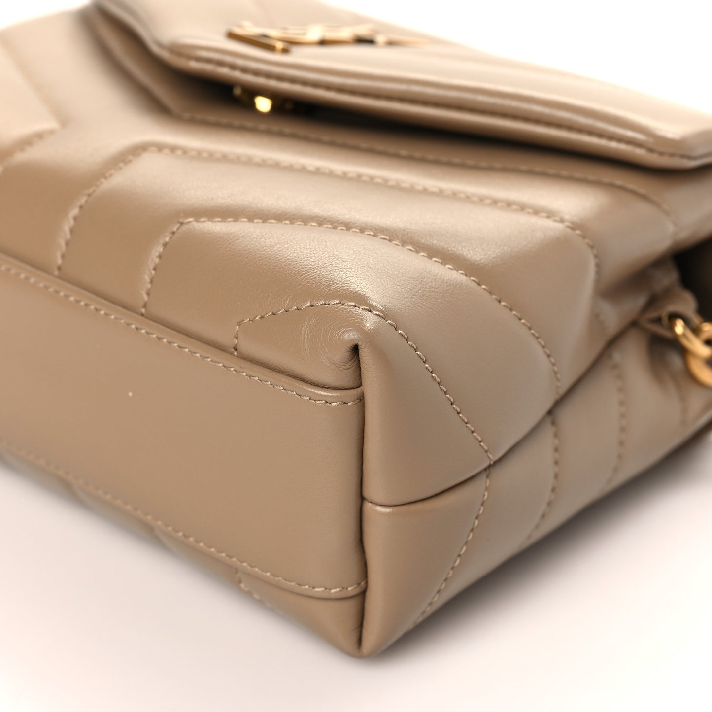 Calfskin Y Quilted Monogram Toy Loulou Crossbody Bag Dark Beige