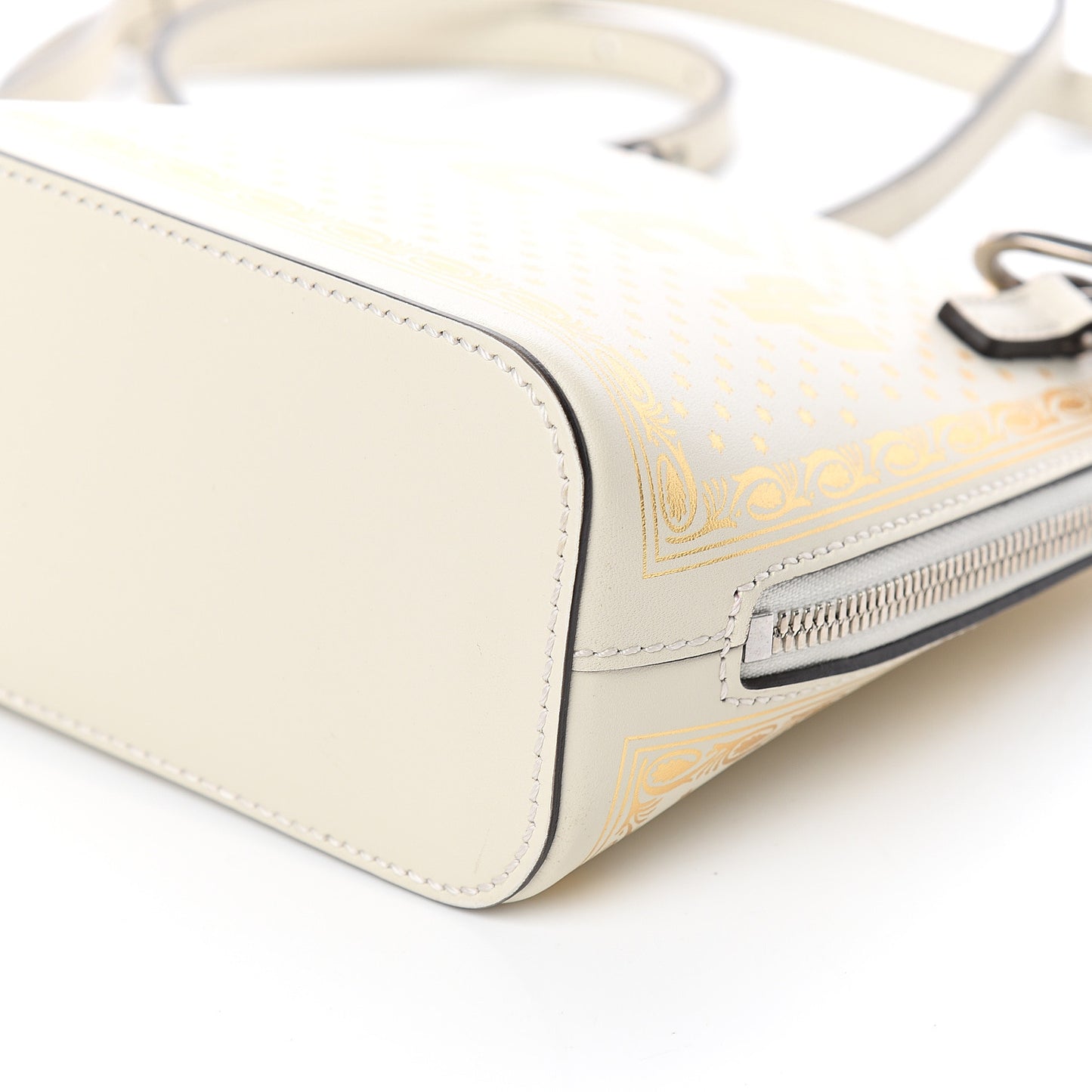 X SEGA Calfskin GUCCY Stars Mini Dome Shoulder Bag Mystic White Gold