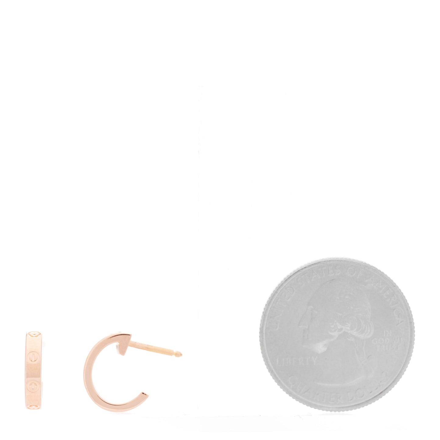 18K Pink Gold Small LOVE Hoop Earrings