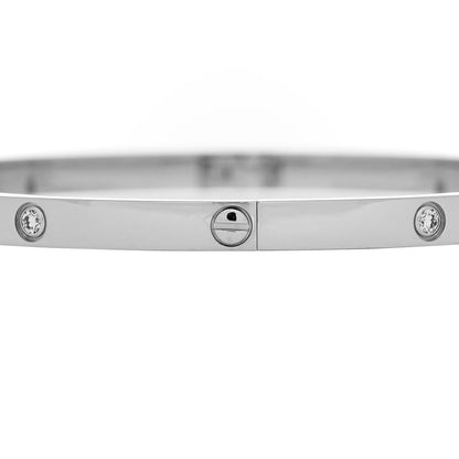 Cartier 18K White Gold 6 Diamond Small LOVE Bracelet 18 4 of 7