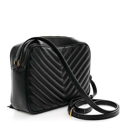 Saint Laurent Calfskin Matelasse Monogram Lou Camera Bag Black 3 of 15