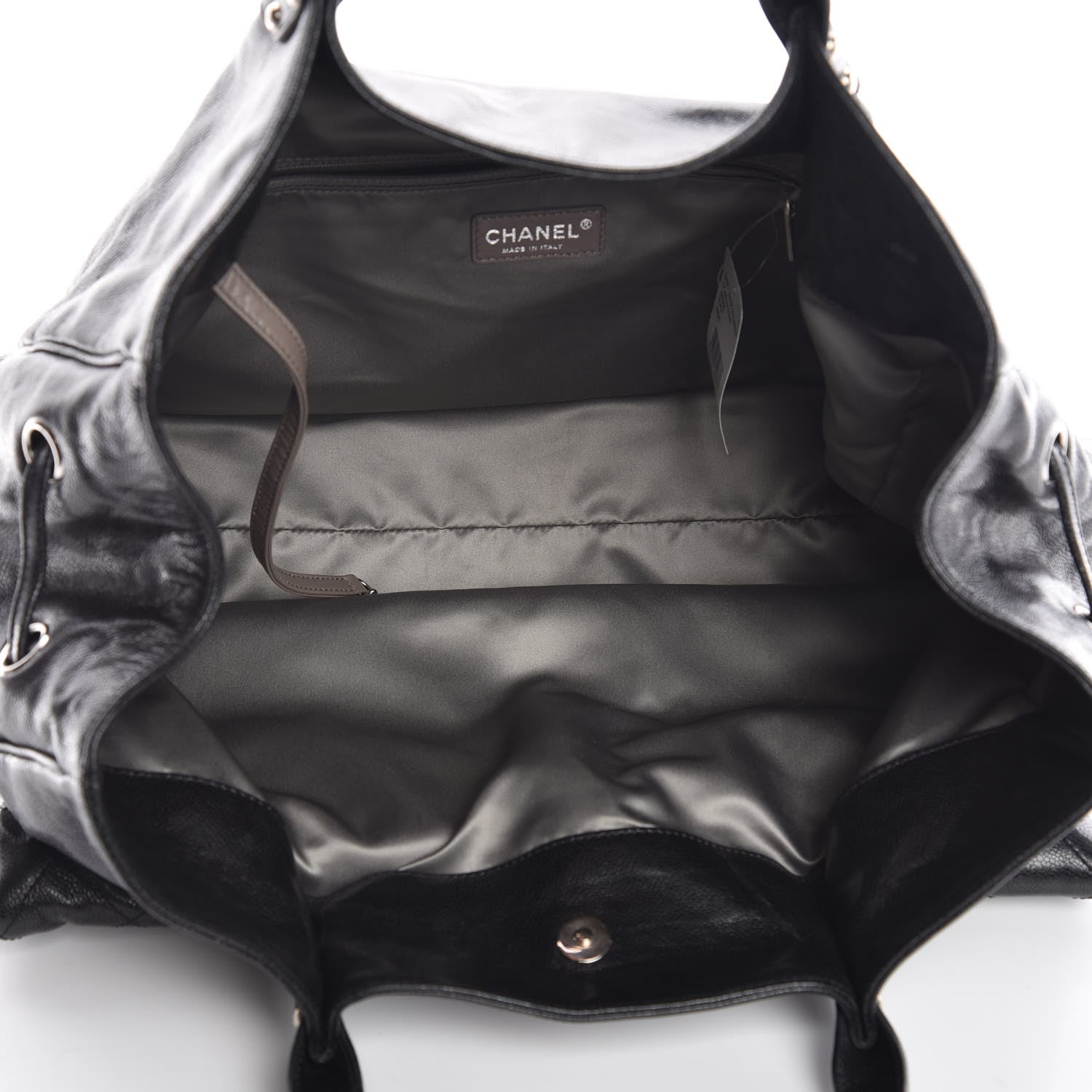 Chanel Glazed Caviar Large Pocket In The City Tote Black 5 of 13