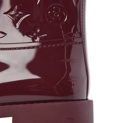 Louis Vuitton Rubber Embossed Monogram Drops Flat Half Boots 39 Burgundy 7 of 9