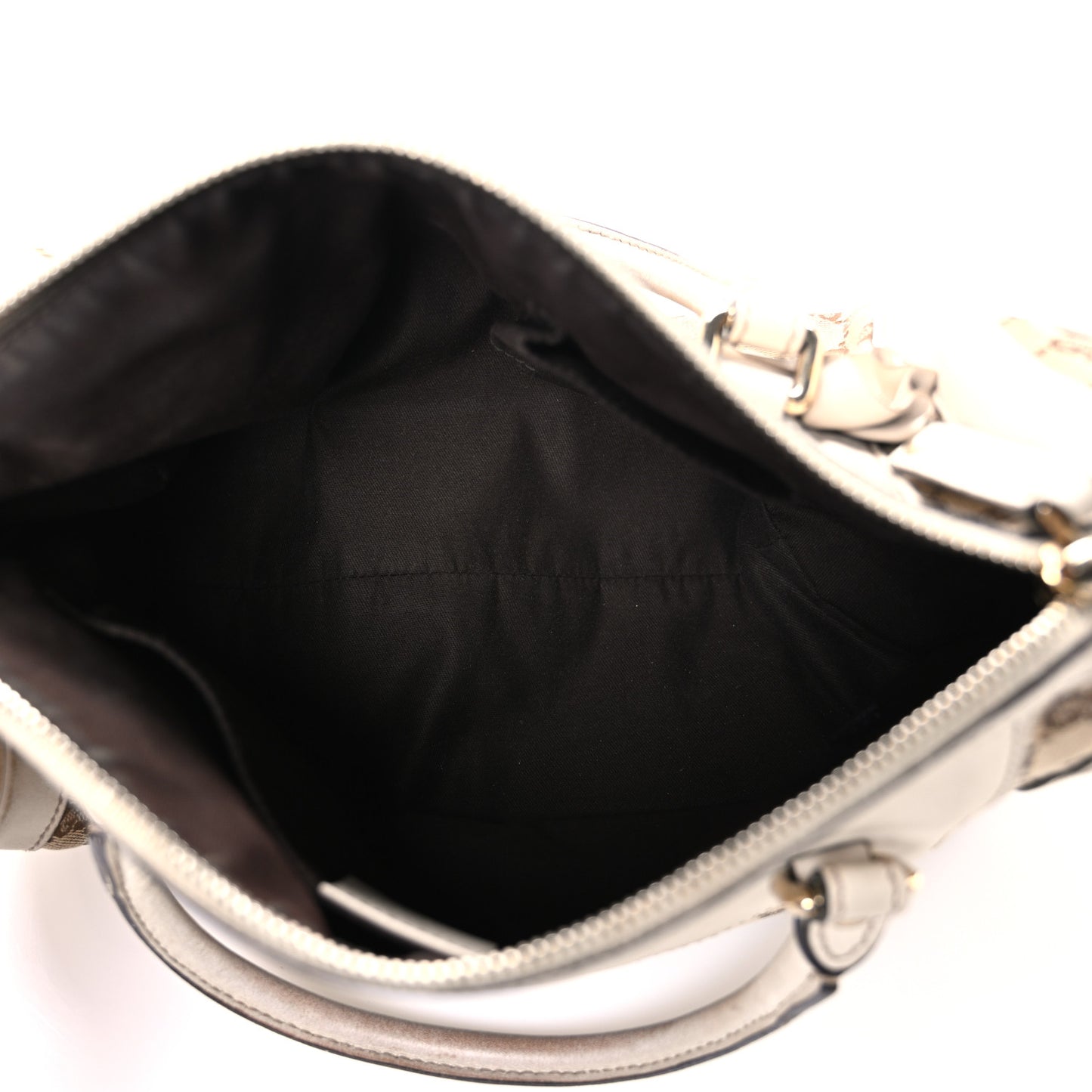 Monogram Trophy Satchel Beige Ebony Mystic White
