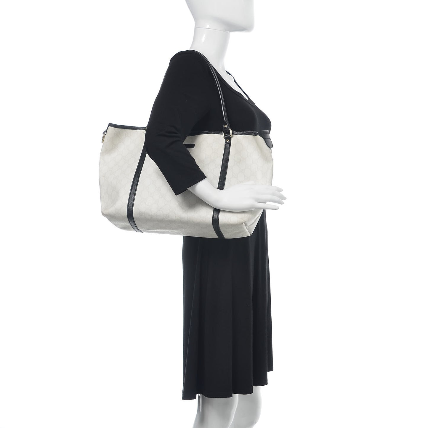 GG Plus Monogram Medium Joy Tote White