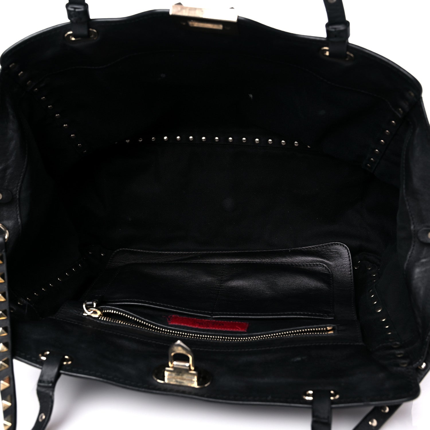 Valentino Garavani Vitello Medium Rockstud Tote Black 4 of 24