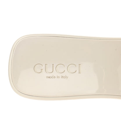 Gucci Rubber Gucci Logo Womens Platform 20/60mm Slide Sandals 37 Mystic White 4 of 9