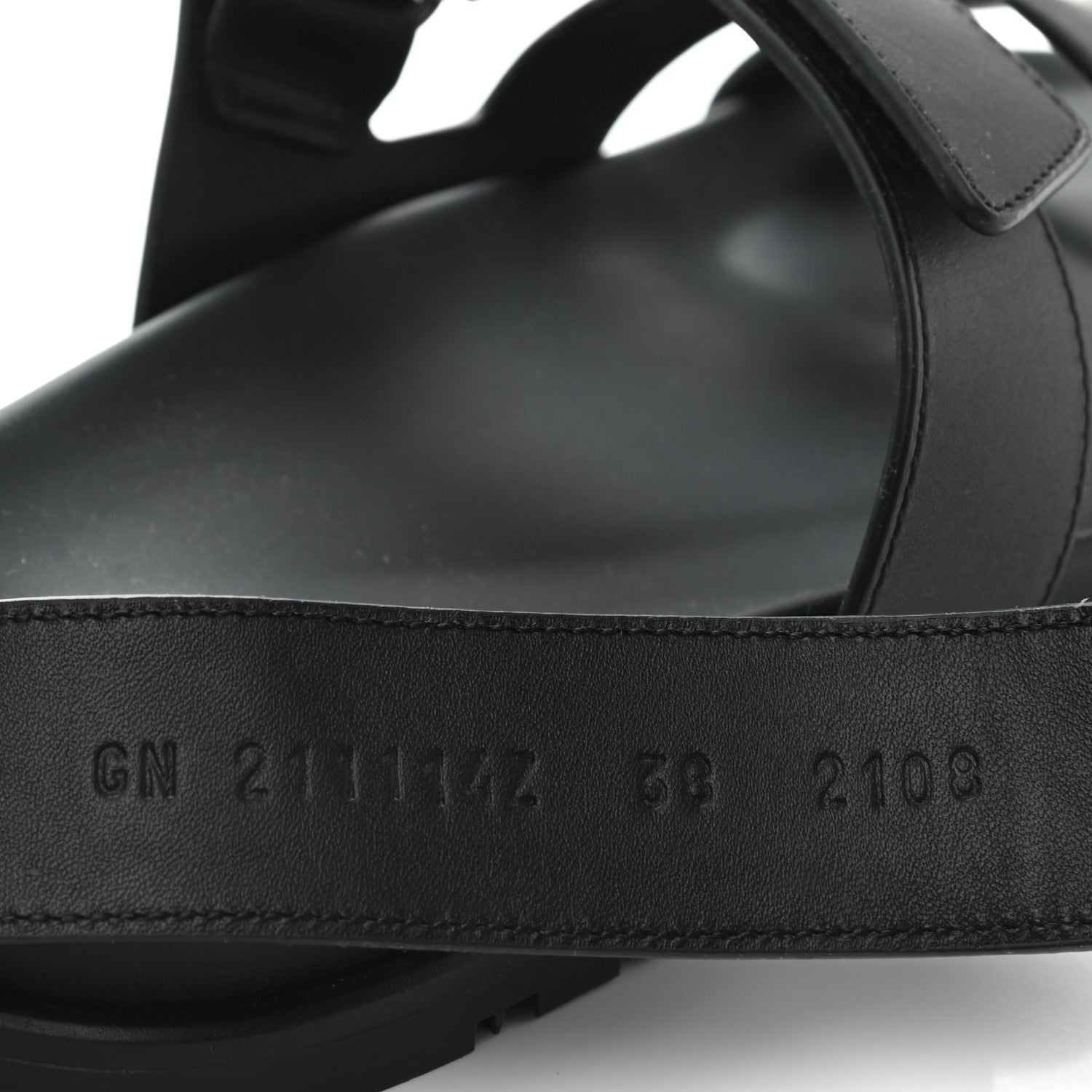 Hermes Calfskin Womens Chypre Sandals 38 Black 8 of 8