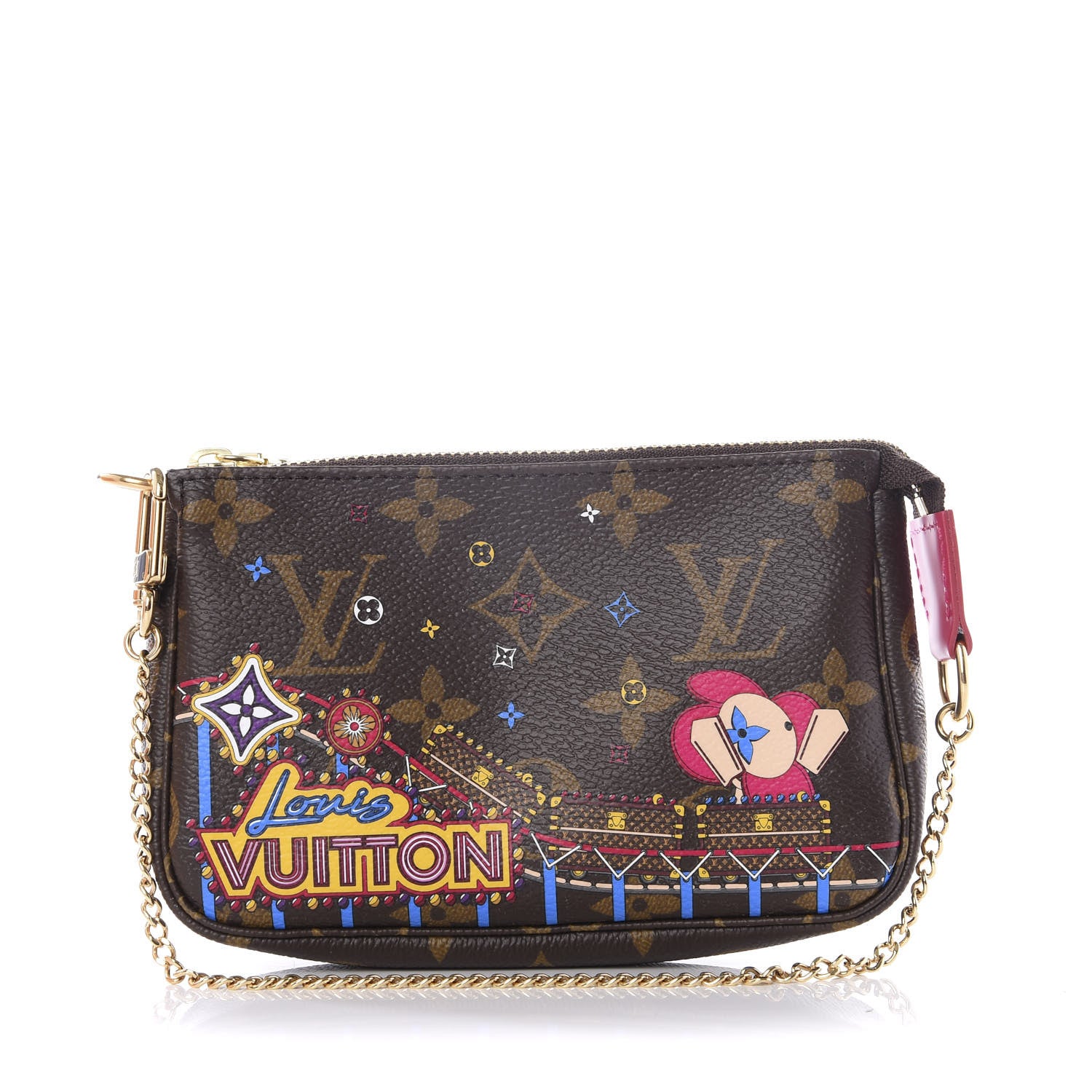 Louis Vuitton Monogram 2020 Christmas Animation Roller Coaster Mini Pochette Accessories Pivoine 1 of 8