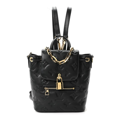 Louis Vuitton Lambskin Embossed Monogram Coussin Mini Backpack Black 1 of 9