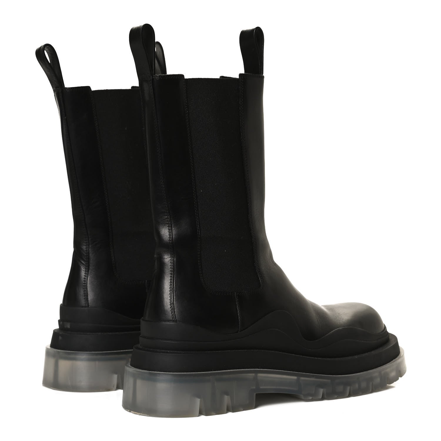 Bottega Veneta Calfskin The Tire Chelsea Boots 39 Black Transparent 4 of 14