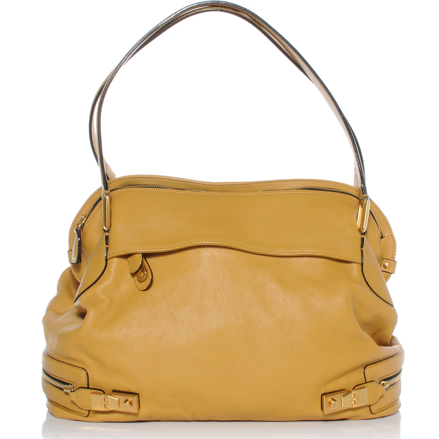 Leather Cary Zipped Shoulder Bag Pollen