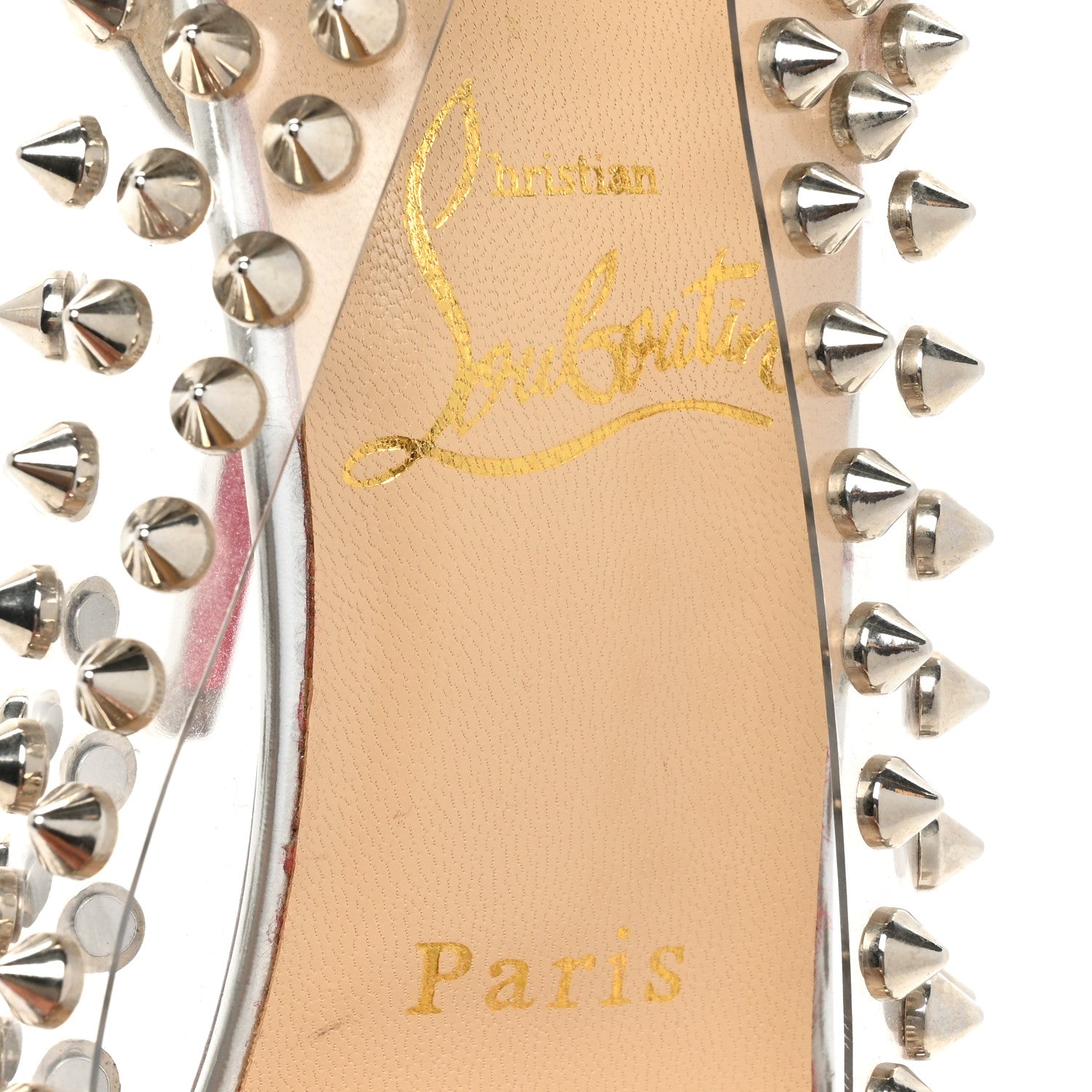 Christian Louboutin PVC Metallic Gloss Spike Me 100 Pumps 38 Silver 8 of 15