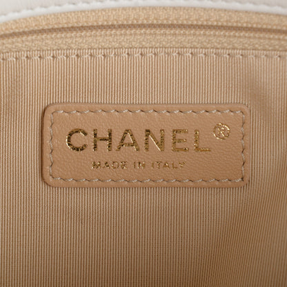 Chanel Calfskin Quilted Medium CC Crown Flap White 7 of 9