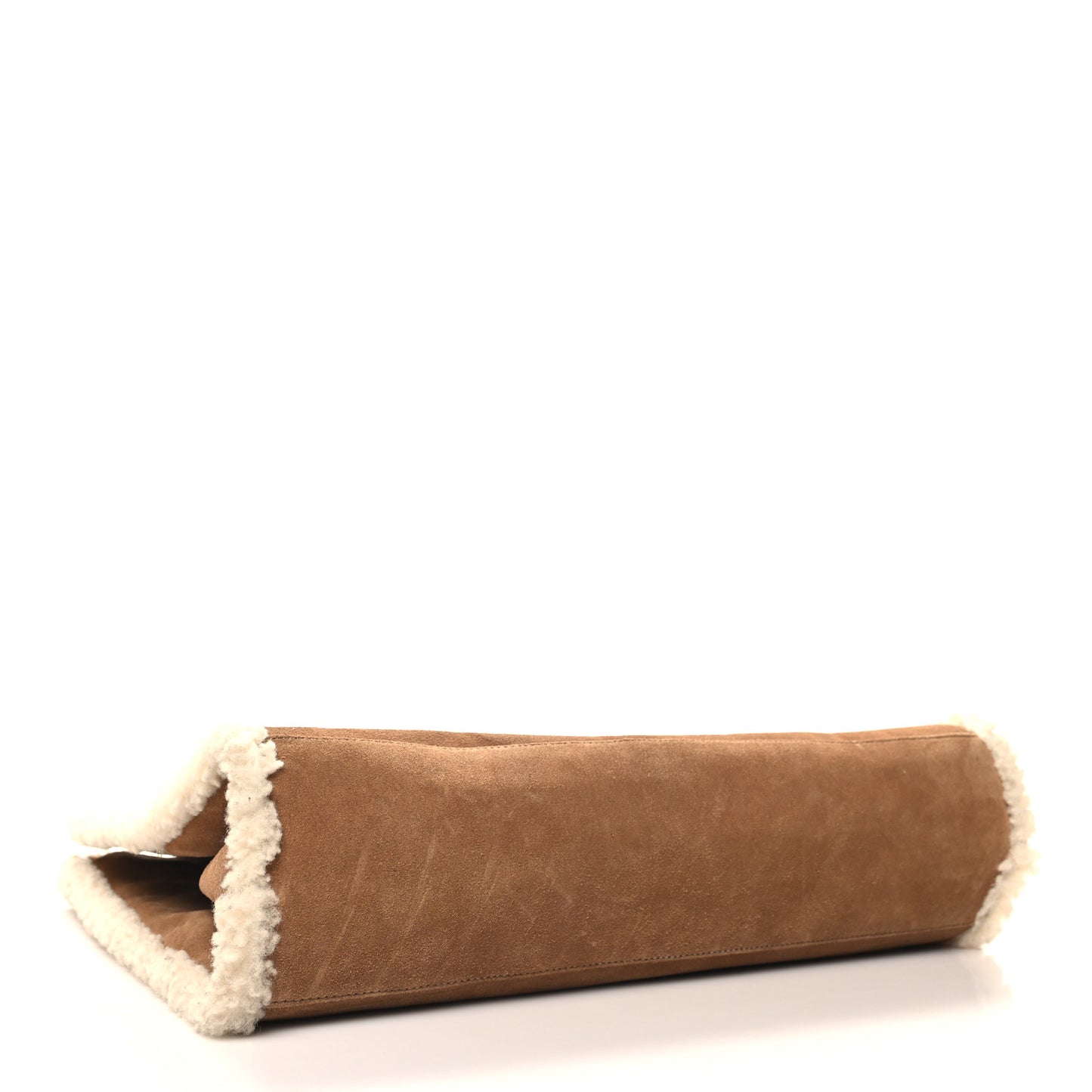 X UGG Suede Shearling Medium Shopping Bag Chestnut