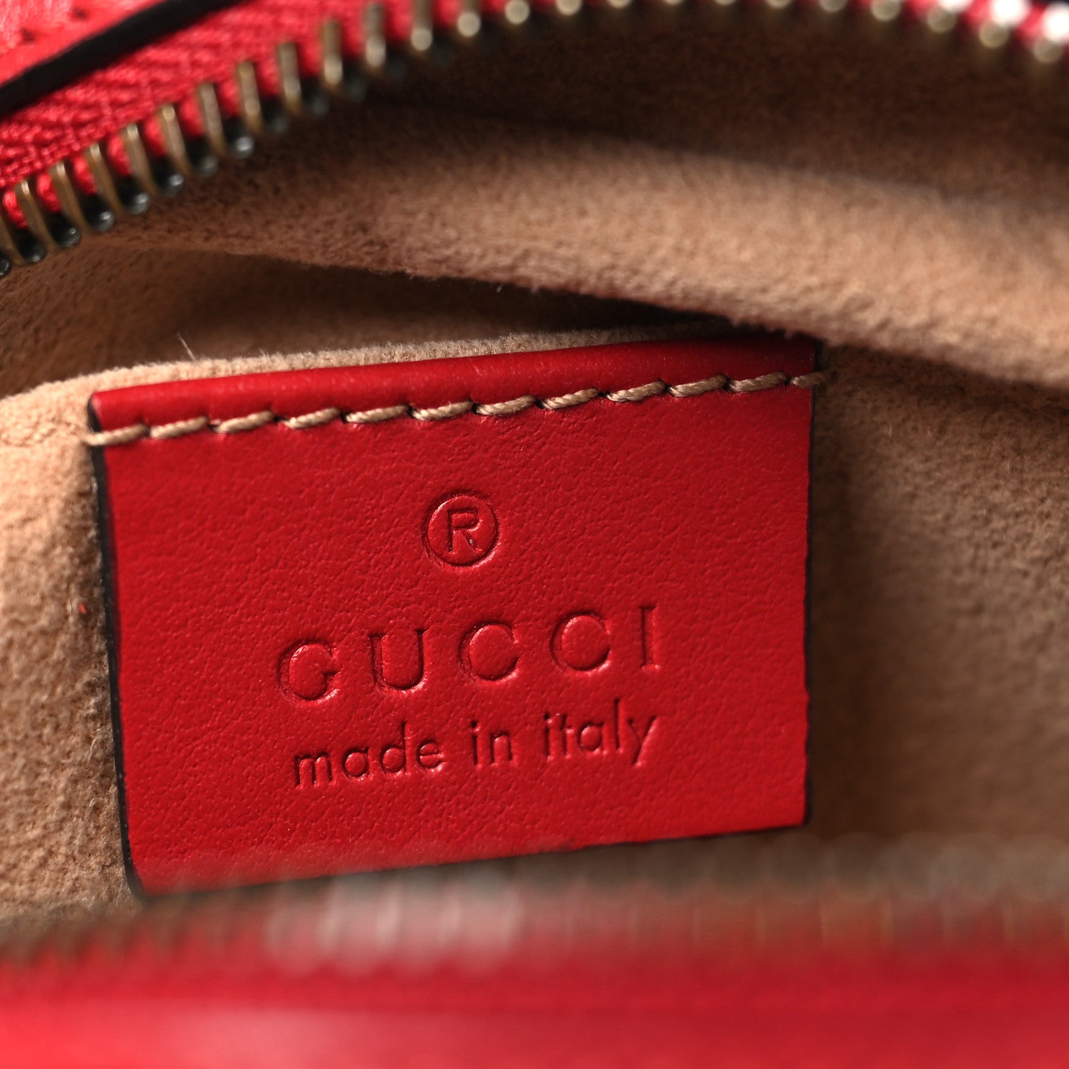 Gucci Calfskin Matelasse Mini GG Marmont Chain Shoulder Bag Hibiscus Red 6 of 10