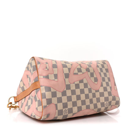 Louis Vuitton Damier Azur Tahitienne Speedy Bandouliere 30 Rose Ballerine 4 of 10