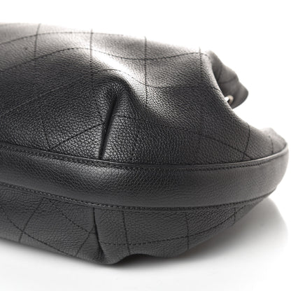 Chanel Grained Calfskin Stitched Accordion Shoulder Bag Black 12 of 14