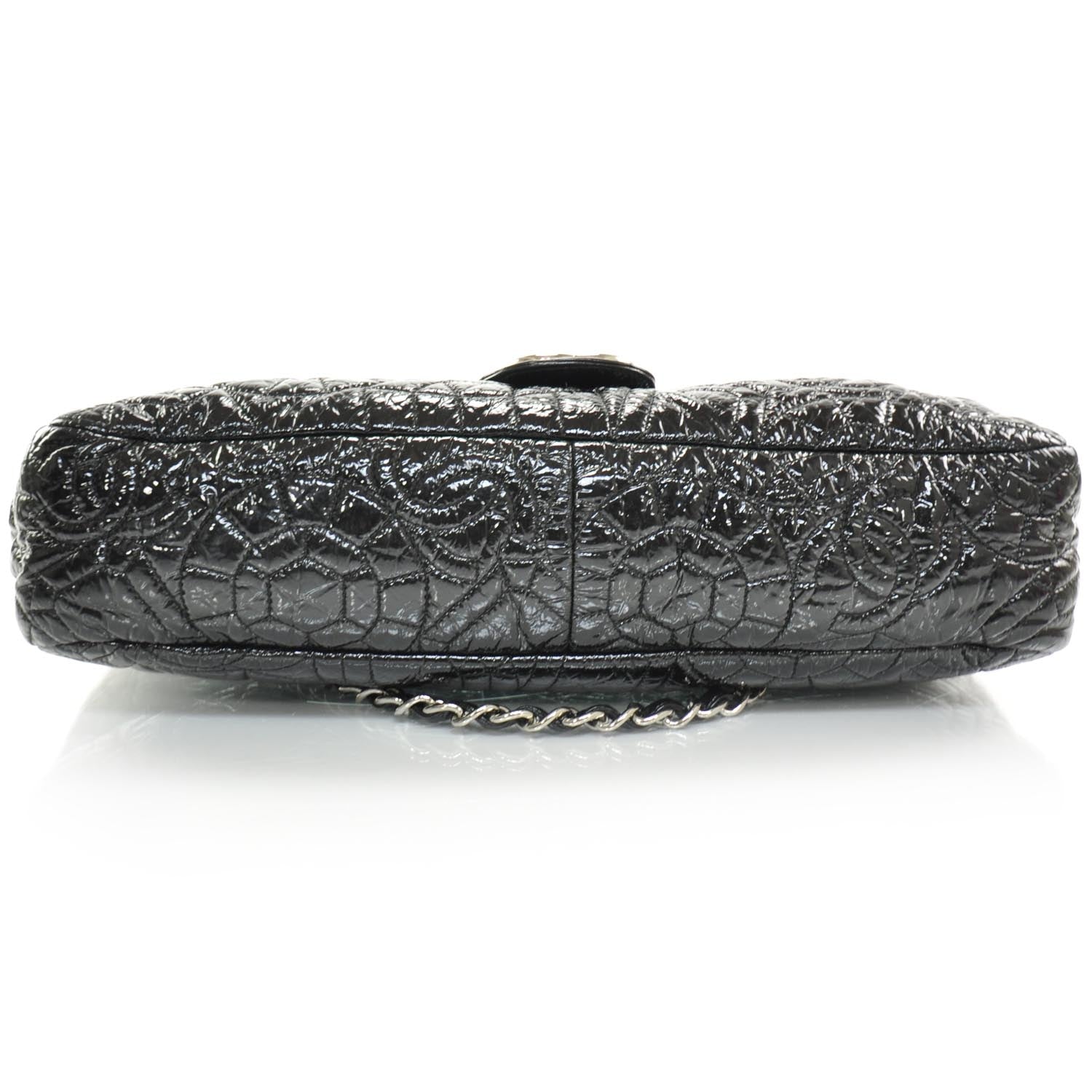 Chanel Vinyl Graphic Edge Flap Bag Black 5 of 11