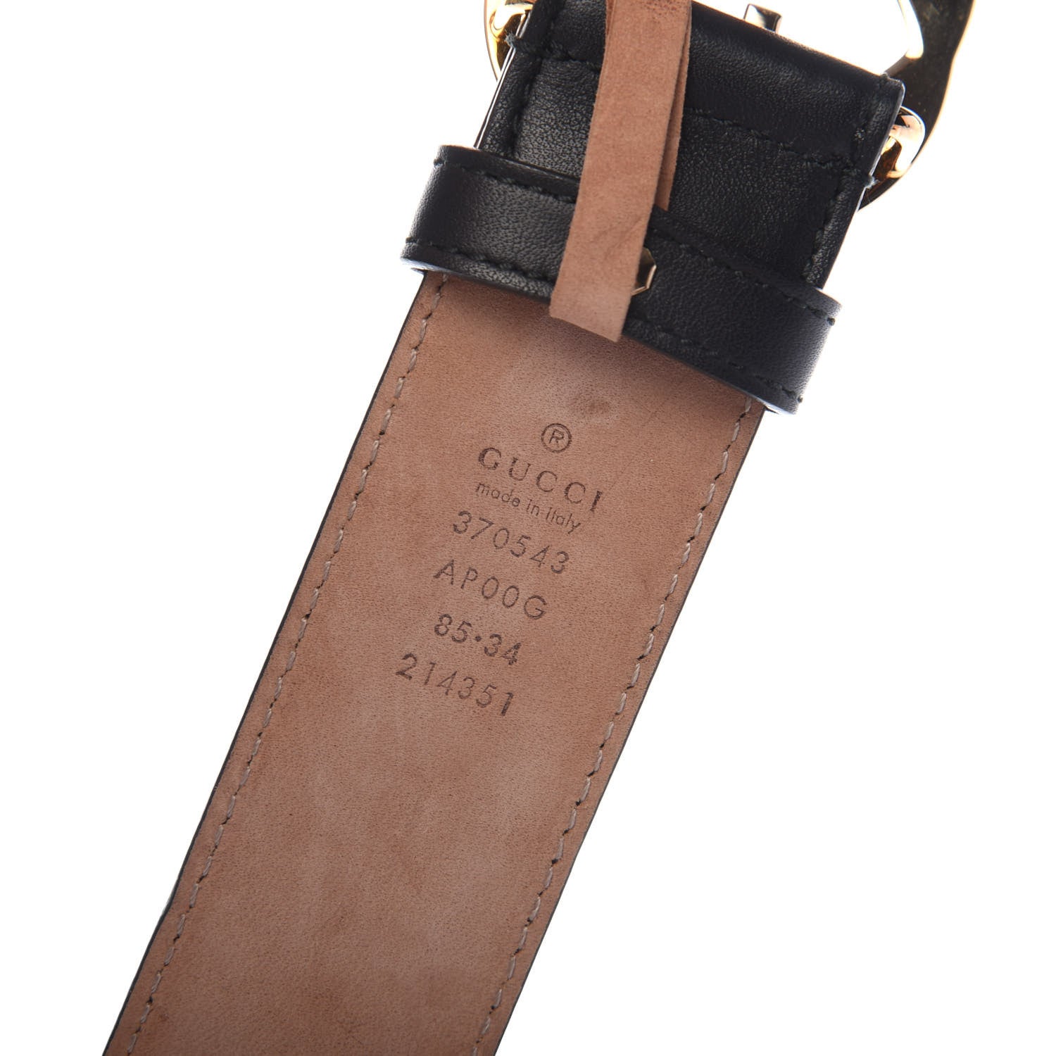 Gucci Calfskin Interlocking G 37mm Belt 85 34 Black 3 of 5