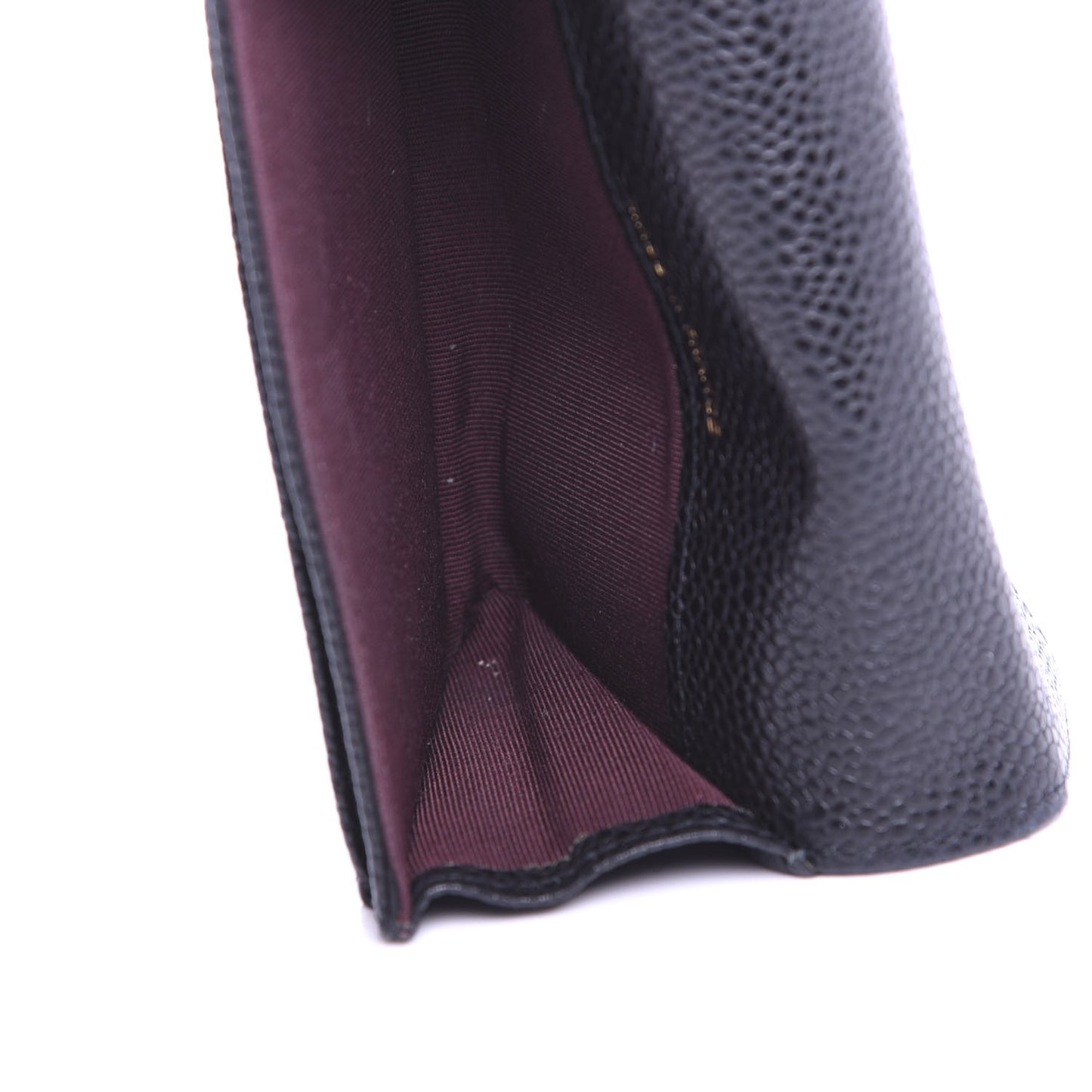 Caviar Quilted Flap Card Holder Black