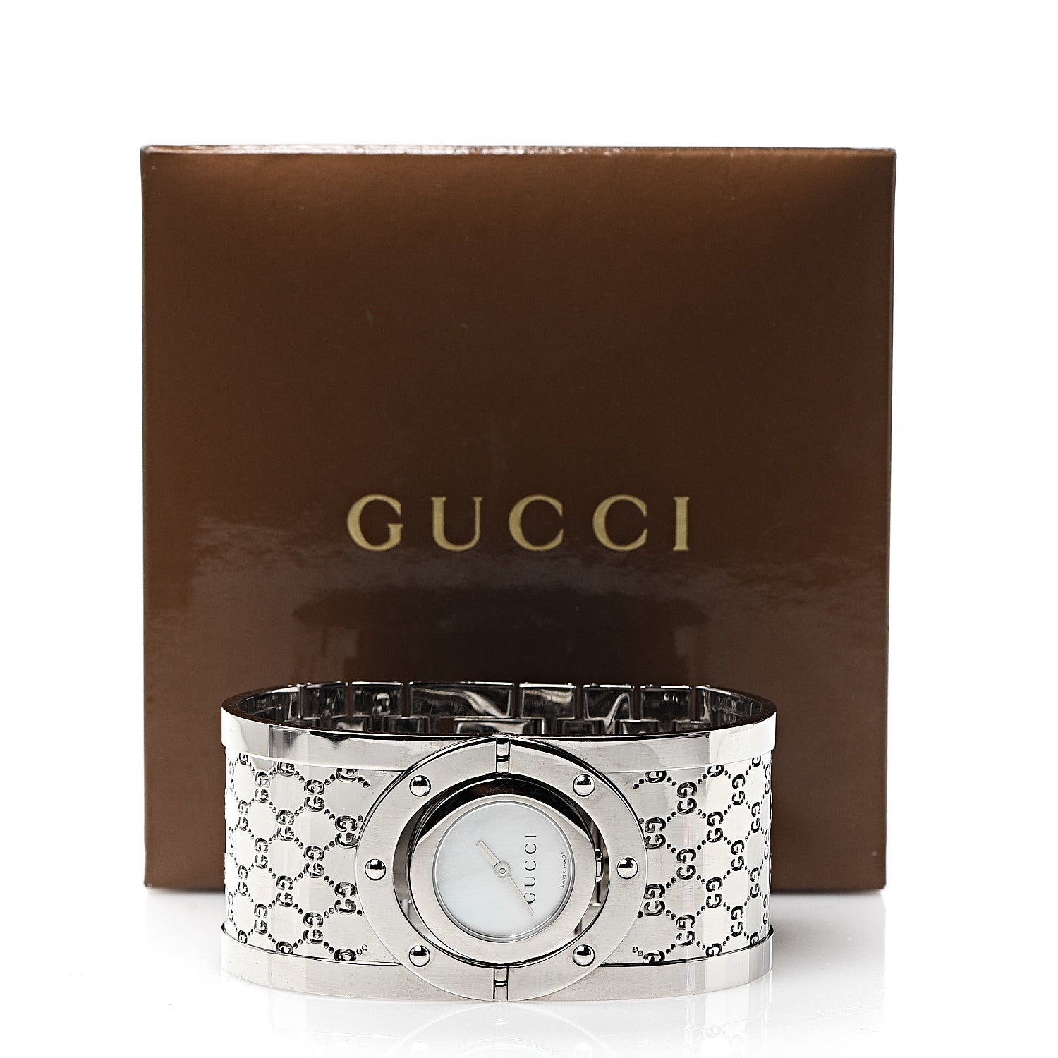 Gucci Stainless Steel Mother of Pearl 33mm Twirl Quartz Watch 6 of 6