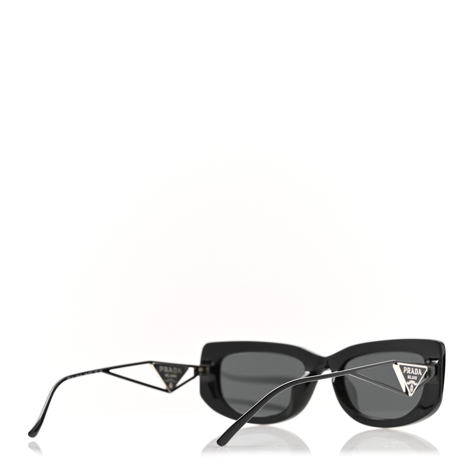 Prada Acetate Sunglasses SPR 14Y Black Slate Gray 4 of 8