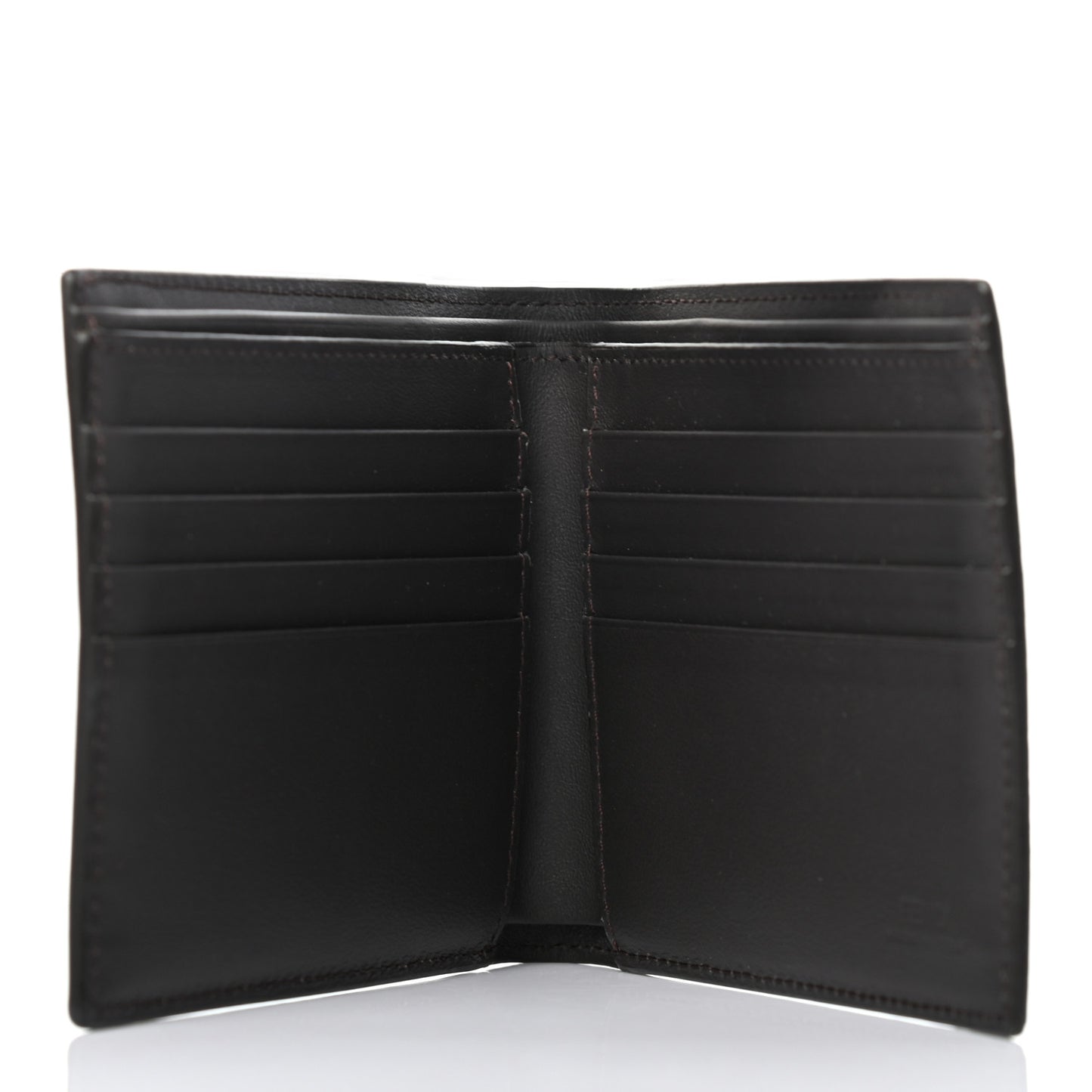 Glazed Fabric Vitello King FF 1974 Diagonal Bi-Fold Wallet Tobacco Moro Cuoio