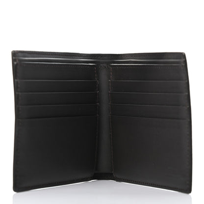 Fendi Glazed Fabric Vitello King FF 1974 Diagonal Bi-Fold Wallet Tobacco Moro Cuoio 5 of 9