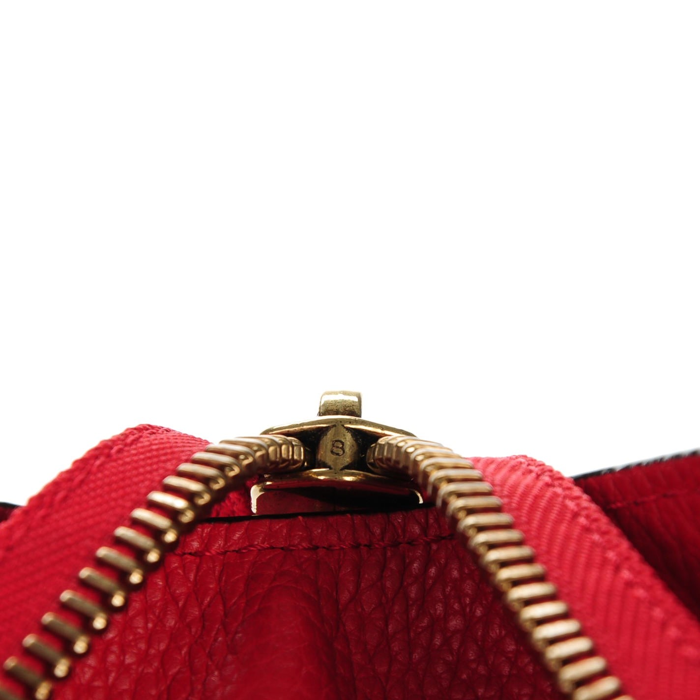 Drummed Calfskin Mini Luggage Coquelicot