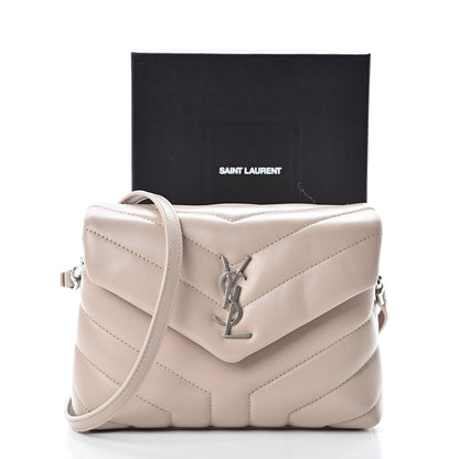 Saint Laurent Calfskin Y Quilted Monogram Toy Loulou Satchel Light Natural 12 of 12