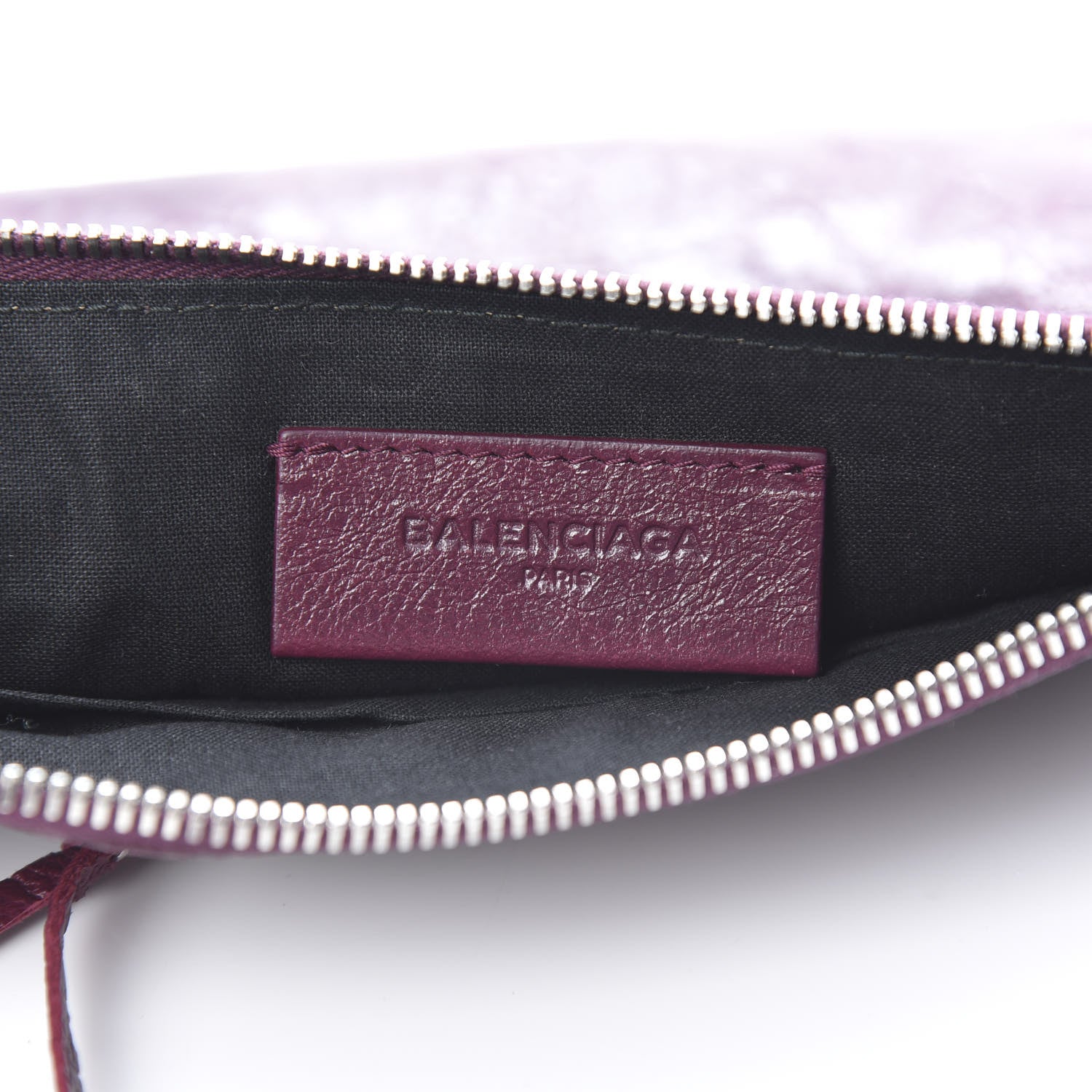 Balenciaga Agneau Arena Classic Silver Hardware Small Pouch Violet Prune 6 of 7