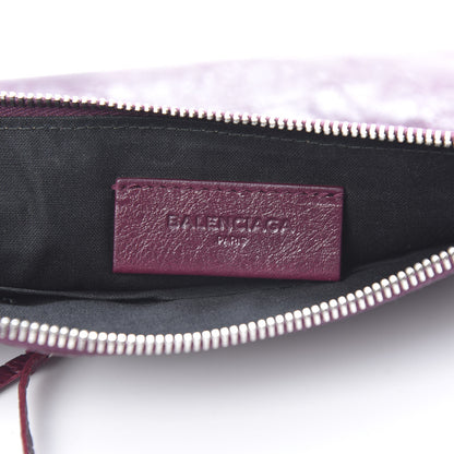 Balenciaga Agneau Arena Classic Silver Hardware Small Pouch Violet Prune 6 of 7