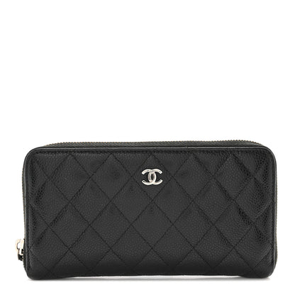 Chanel Caviar Quilted Large Gusset Zip Around Wallet Black 1 of 15