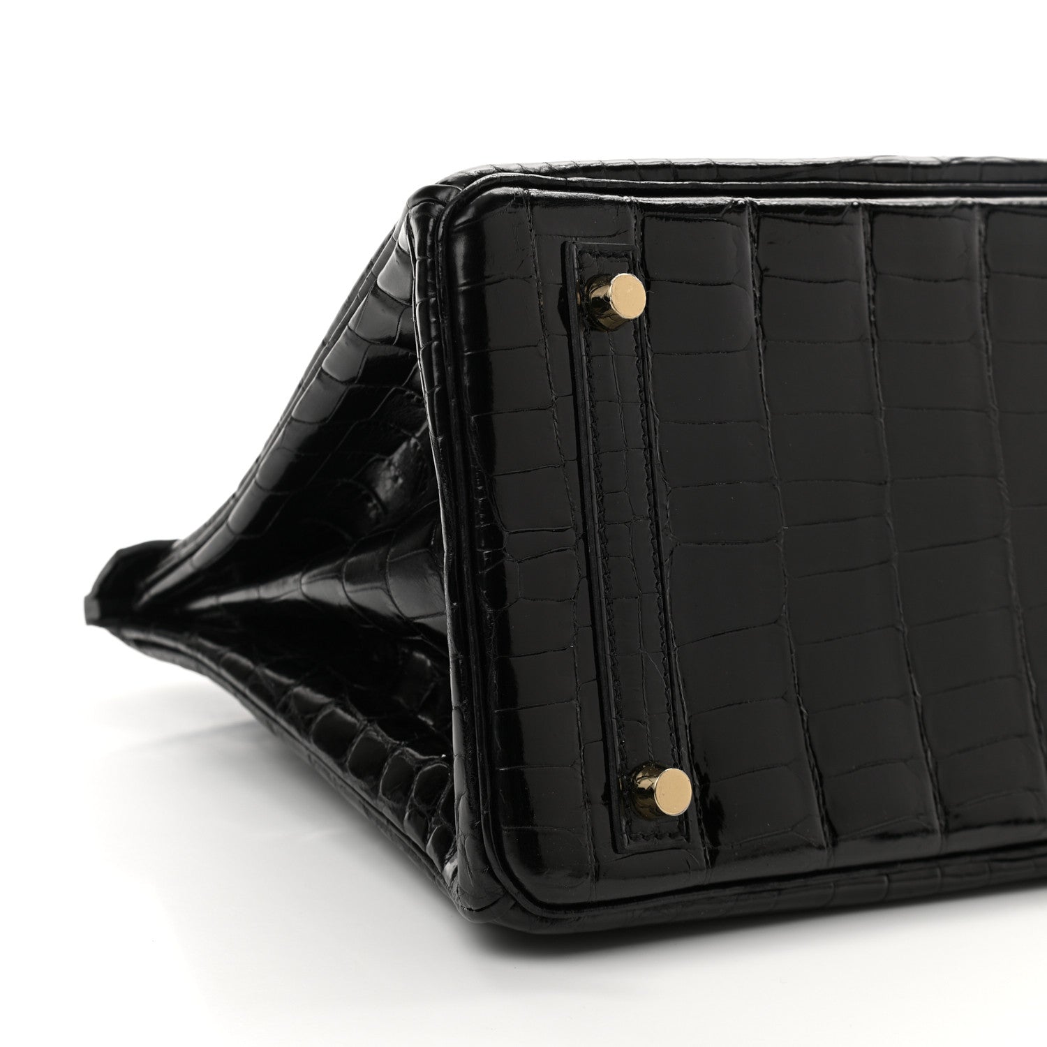 Hermes Shiny Niloticus Crocodile Birkin 30 Black 10 of 11