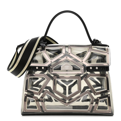 Delvaux Vinyl Gladiator Tempete Satchel Antique Silver Gold 1 of 10