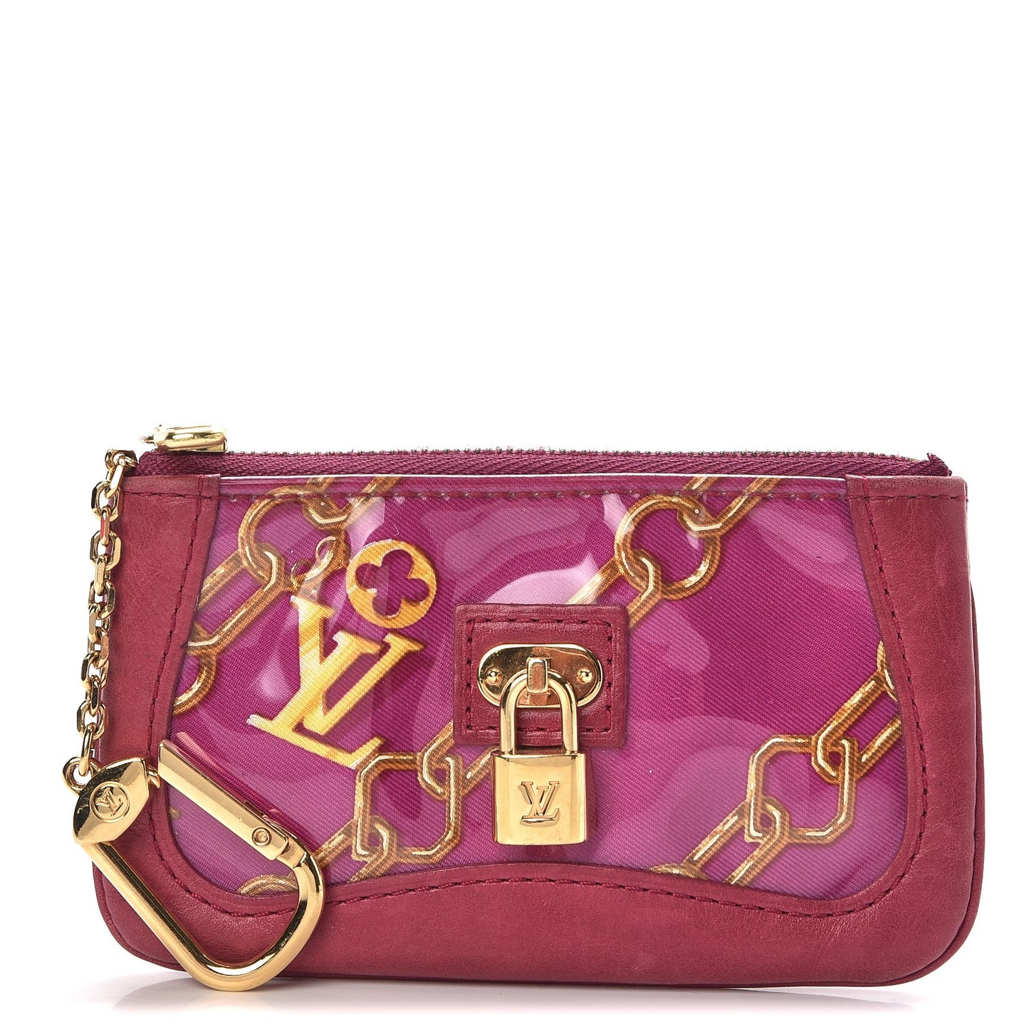 Monogram Charms Key Pouch Fuchsia