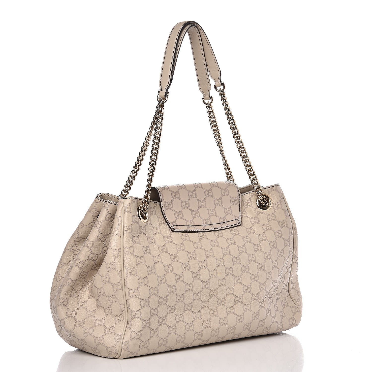 Gucci Guccissima Signature Medium Emily Shoulder Bag Mystic White 3 of 10