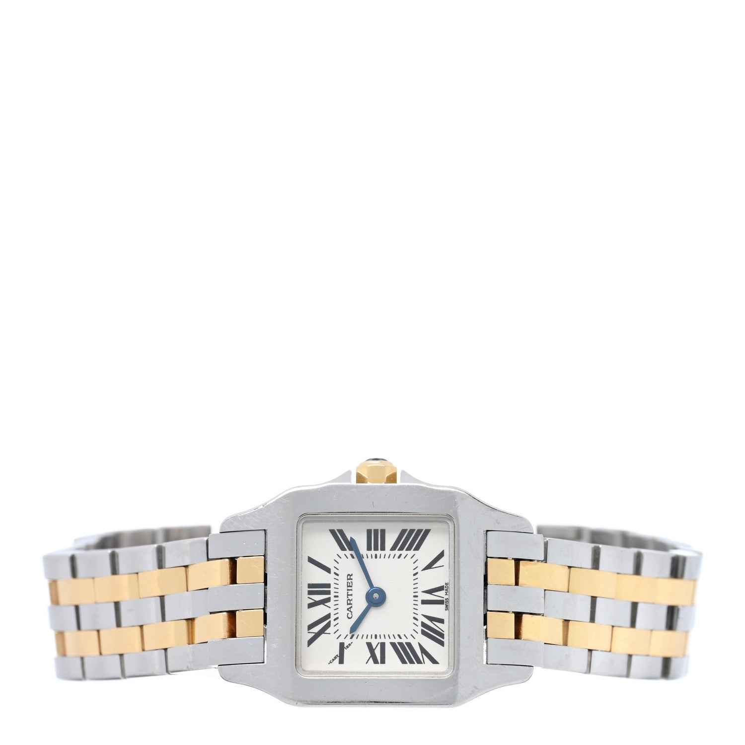 Cartier Stainless Steel 18K Yellow Gold 20mm Santos Demoiselle Quartz Watch 2 of 4