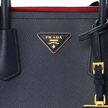Prada Saffiano Cuir Medium Double Bag Baltico 7 of 13