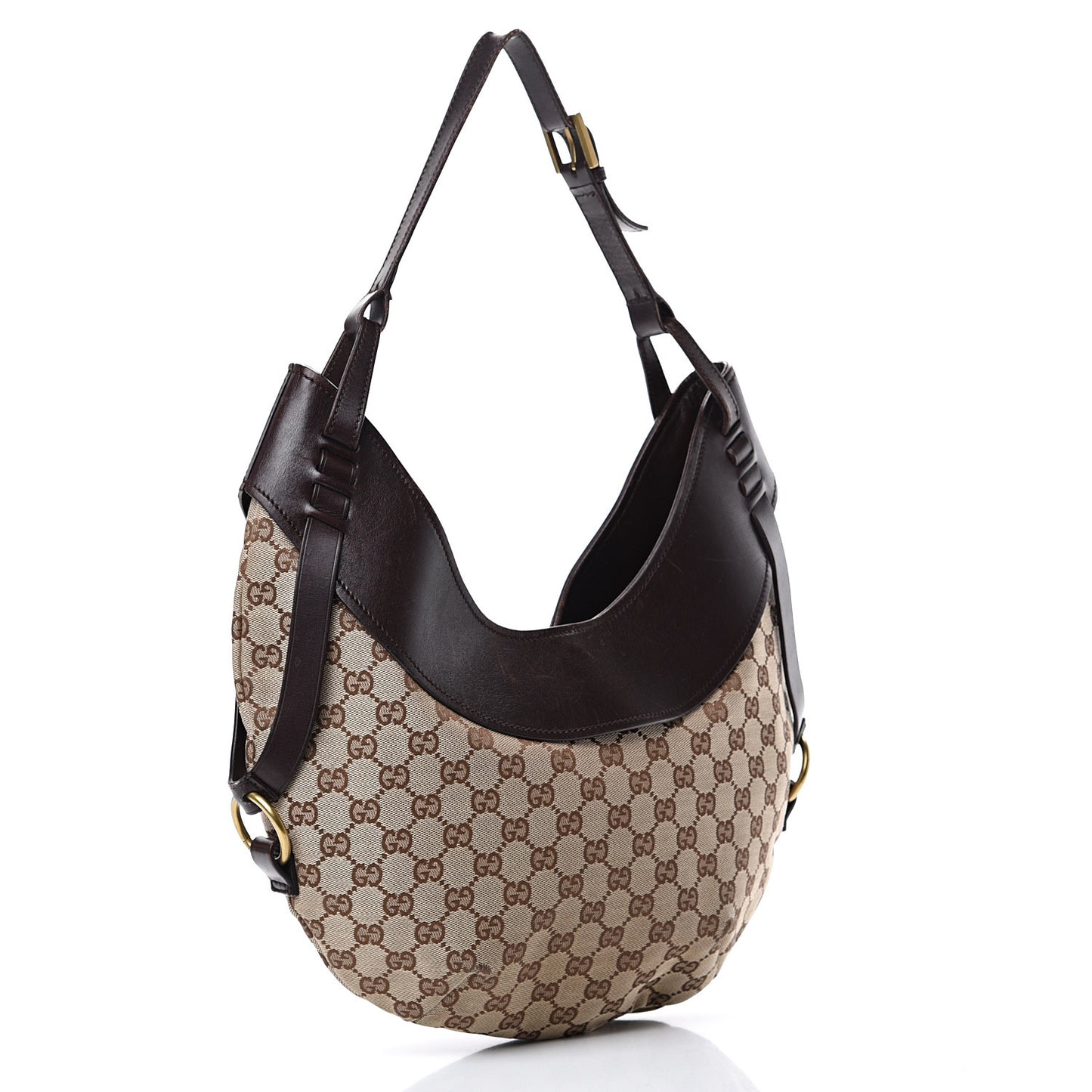 Monogram Half Moon Hobo Dark Brown