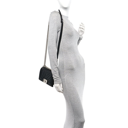 Chanel Caviar Chevron Quilted Small Boy Flap Black 2 of 10